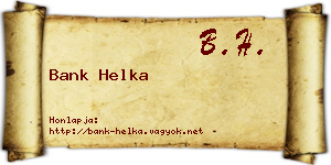 Bank Helka névjegykártya